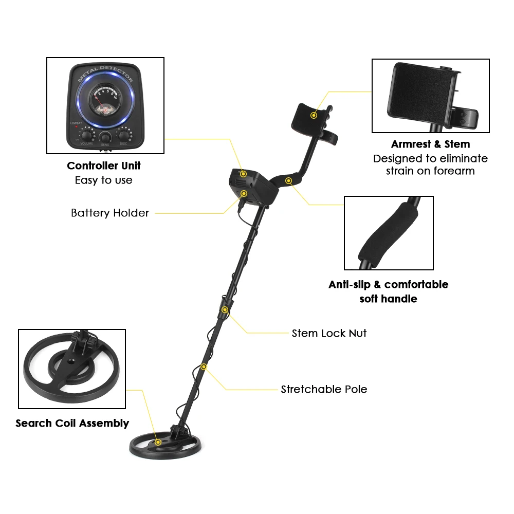 

KKmoon Meterk Professional Underground Metal Detector Metal Seeker Gold Detectors LCD Display High Sensitivity Treasure Hunter