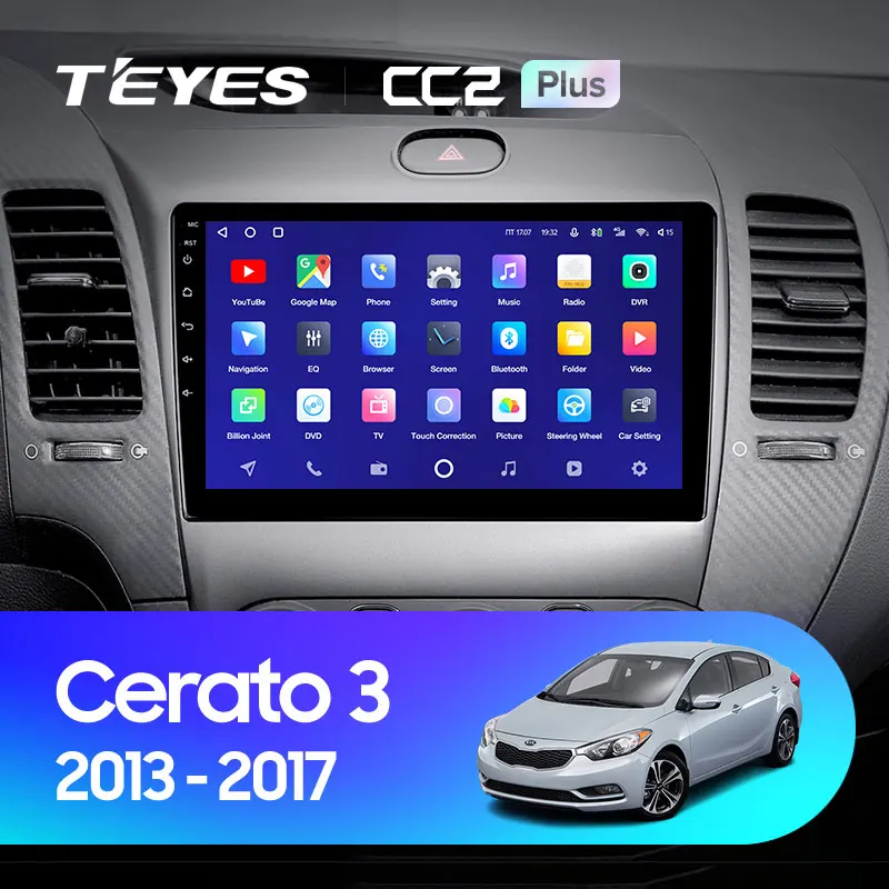 TEYES CC2L и CC2 Plus Штатная магнитола For Киа Серато 3 YD Kia Cerato 2013 2017 Android до 8 ЯДЕР 6 + 128ГБ 16*2EQ