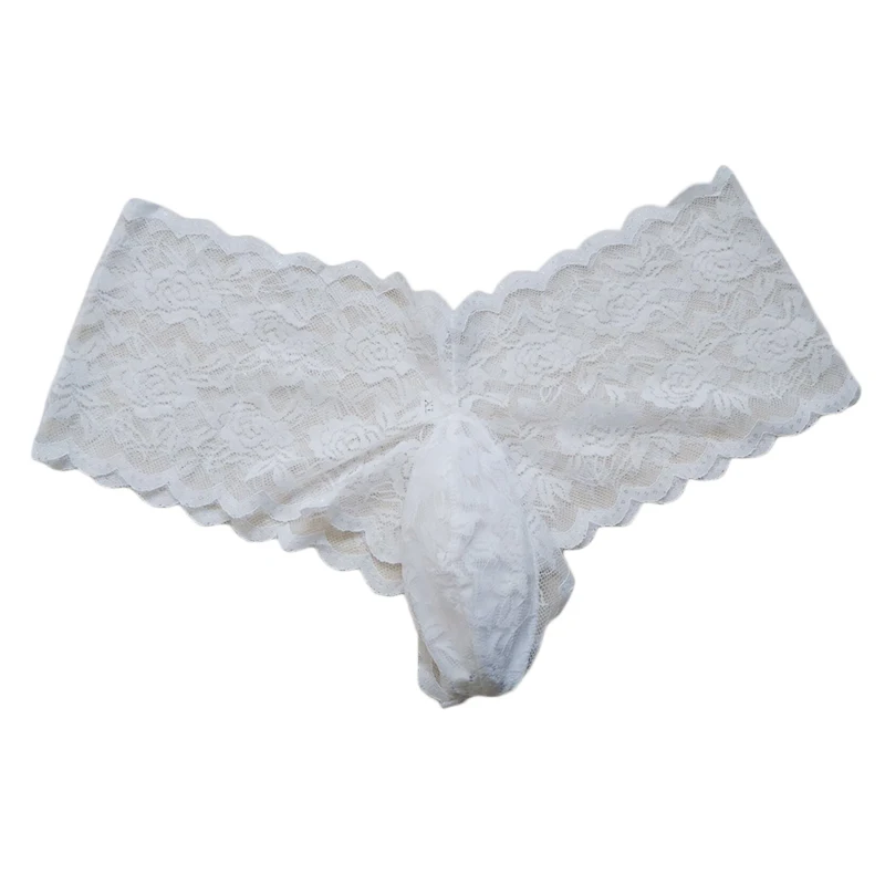 Грузовики Нижнее белье Мужские Sissy прозрачные кружевные шорты Bulge Pouch нижнее