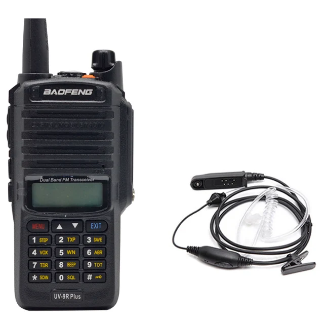 Baofeng двухстороннее радио UV-9R плюс длинный диапазон Ham VHF UHF радиостанция водонепроницаемый Baofeng рация IP67 трансивер - Цвет: add 1 air tube earp