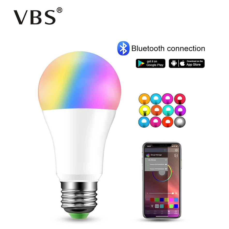 E27 RGB лампочка 220 в 110 В Волшебная Светодиодная лампа B22 RGBW Беспроводная Bluetooth 4,0 умная лампочка светильник контроль цвета через приложение 16 миллионов цветов