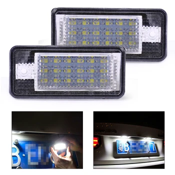 

68E0807430A 8E0807430B 2pcs Error Free 18 LED License Plate Lights Lamp Fit for Audi A3 A4 A5 A6 A8 Q7 2004 2005 2006 2007 2008