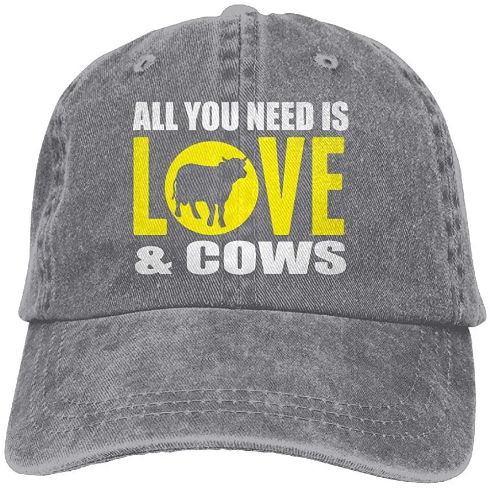 Все, что вам нужно, это любовь и корова, взрослая Джинсовая Шляпа От Солнца, регулируемая бейсболка
