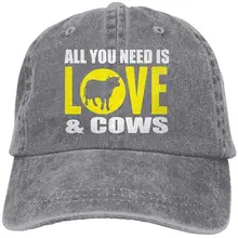 Все, что вам нужно, это любовь и корова, взрослая Джинсовая Шляпа От Солнца, регулируемая бейсболка