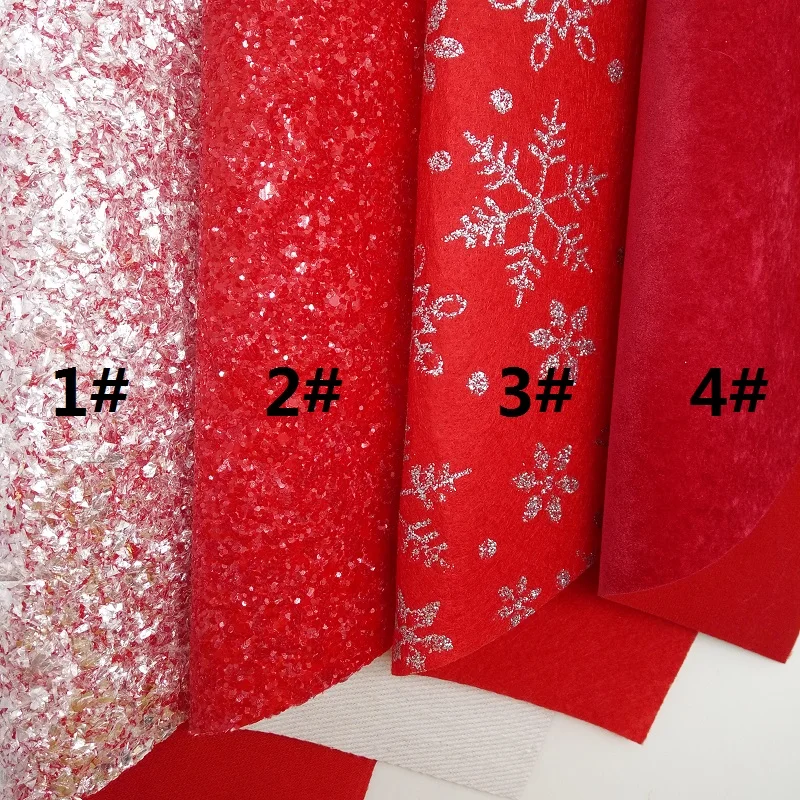 1 set Красный блеск ткани, искусственная кожа ткань, замша Синтетическая кожа листы, Войлок Ткань для лука A4 21x29 см мерцание Ming XM621 - Цвет: 1 set