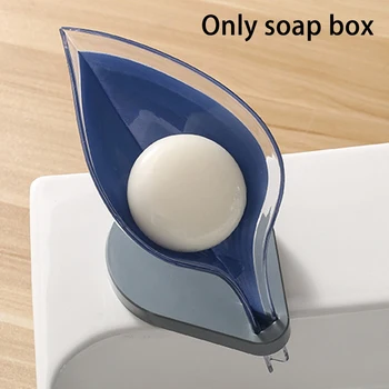 

Bathroom Decor Soap Dish No Drilling Anti Slip Draining ABS Cabinet Cute Leaf Shape Kitchen Home With Sucker Universal