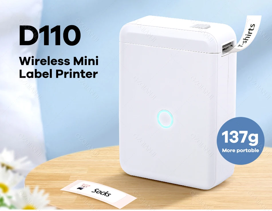 mini thermal printer Niimbot D110 Label Printer Mini Sticker Paper Roll Transparents Wireless Bluetooth Phone Printer Label Price Tag Printing Label small portable printers for travel