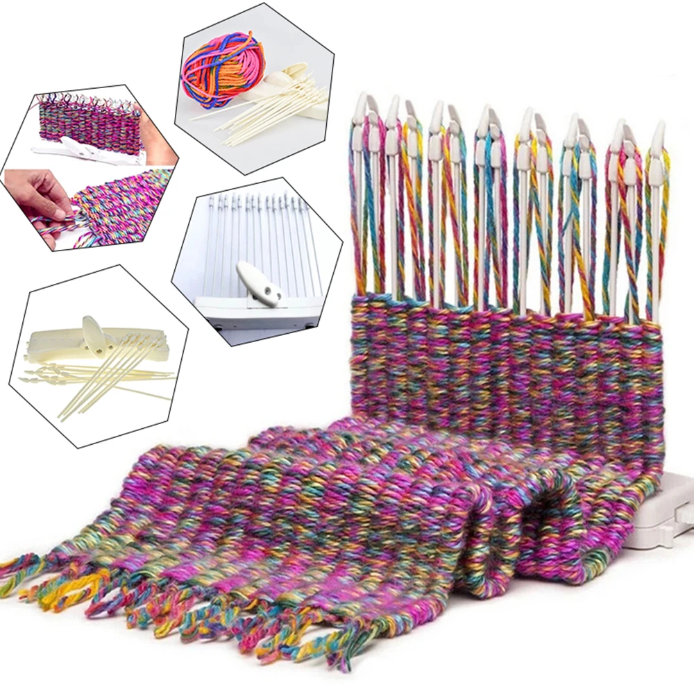 Dispositivo para tejer bufandas hechas a mano, herramientas de hilo de gorro, calcetines, juguetes educativos para niños, máquina trenzadora creativa de lana DIY|Herramientas de costura y - AliExpress
