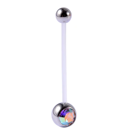 Flexiable Anti Allergy Belly Button Rings  Can Ajustable 25mm Bioplast Navel Piercing For Pregnancy Retainer Body Jewelry