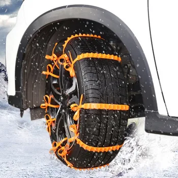 

TIOODRE 10Pcs Car Snow Tire Anti-Skid Chains Tire Snow Chains Wheel Tyre Cable Belt Fit Tyre Width 145-295 Snow Rain Winter Tool