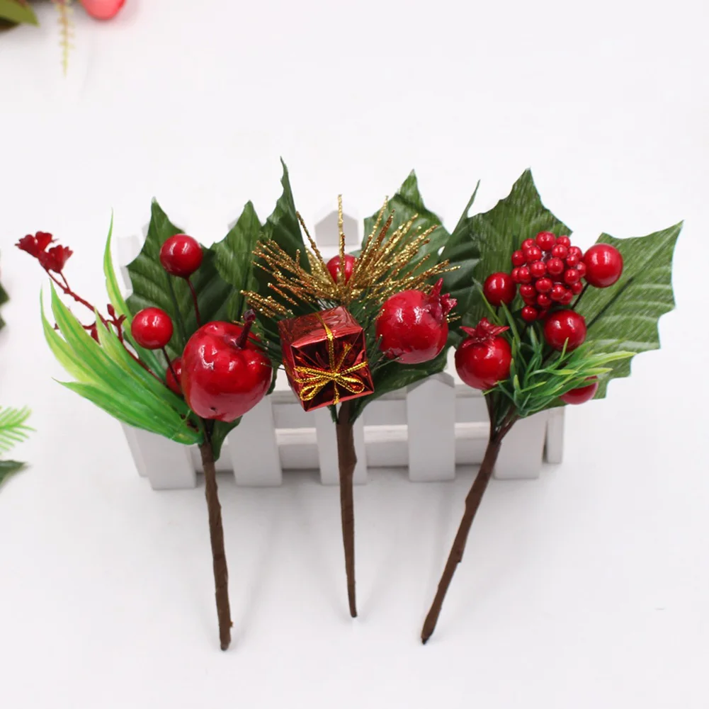 

Artificial Flower Red Pearl Stamen Berries Branch for Wedding Christmas Decoration Supplies NIN668