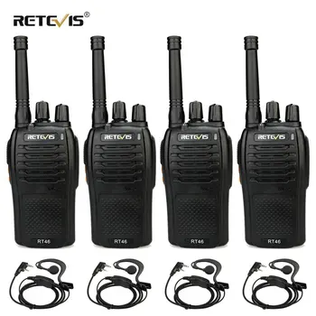 

RETEVIS RT46 Walkie Talkie 4Pcs Portable Walkie-Talkie Radio Stations PMR446 UHF Stations USB Charging Li-ion or AAA Battery