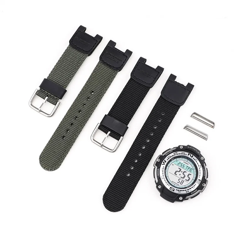 for Casio SGW 100 sgw 100 GW 3500B Military Green Nylon Watchband Waterproof Strap Replacement Driving