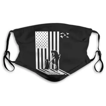 

Flag Duck Hunting Gifts Mouth Cover Mask with PM2.5 Filters 5 Layers of Protection for Unisex Black