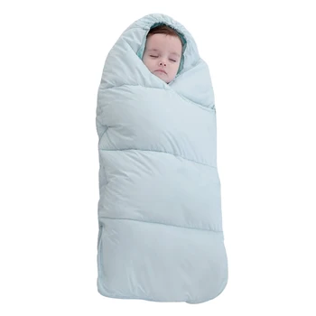 

80cm Autumn Winter Thicken Sleep Bag Warm Cold-Proof Anti-Kick Sleeping Bag For 0-1 Year Old Baby - Tiffany Blue/Funier Pink/Red