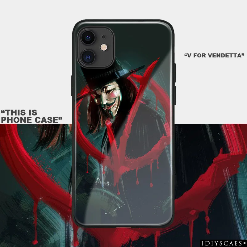 V для Vendetta Постер закаленное стекло мягкий силиконовый чехол телефона IPhone SE 6s 7 8