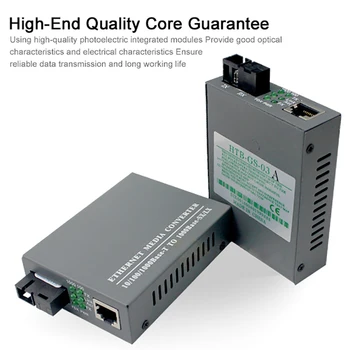 

1 Pair HTB-GS-03 A/B Gigabit Fiber Optical Media Converter 1000Mbps Single Mode Single Fiber SC Port 20KM External Power Supply