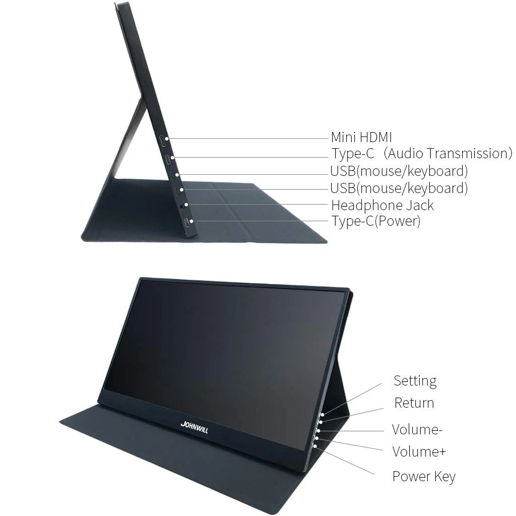 15," портативный сенсорный монитор pc HD экран 1080p ips ЖК-Дисплей HDMI type-C USB для ноутбука телефона xbox переключатель ps4 игровой монитор
