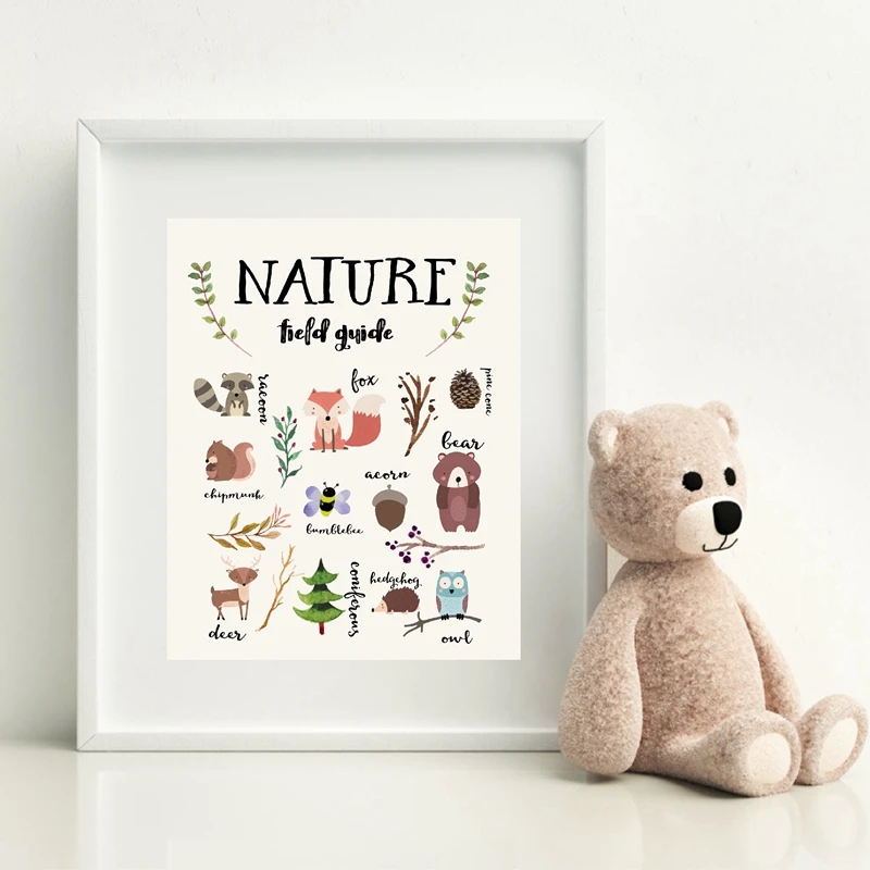 Woodland Canvas Prints Nursery Wall Decor