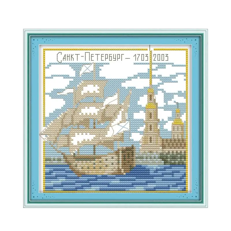 Набор для вышивки крестиком lanscape garden 14ct 11ct | Дом и сад
