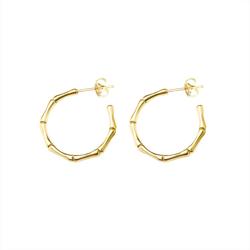 

Steampunk Style Gold Color Skeleton Joint Hoop Earring For Women Wedding Gift Fashion Jewelry Wholesal Stainless Steel Aretes