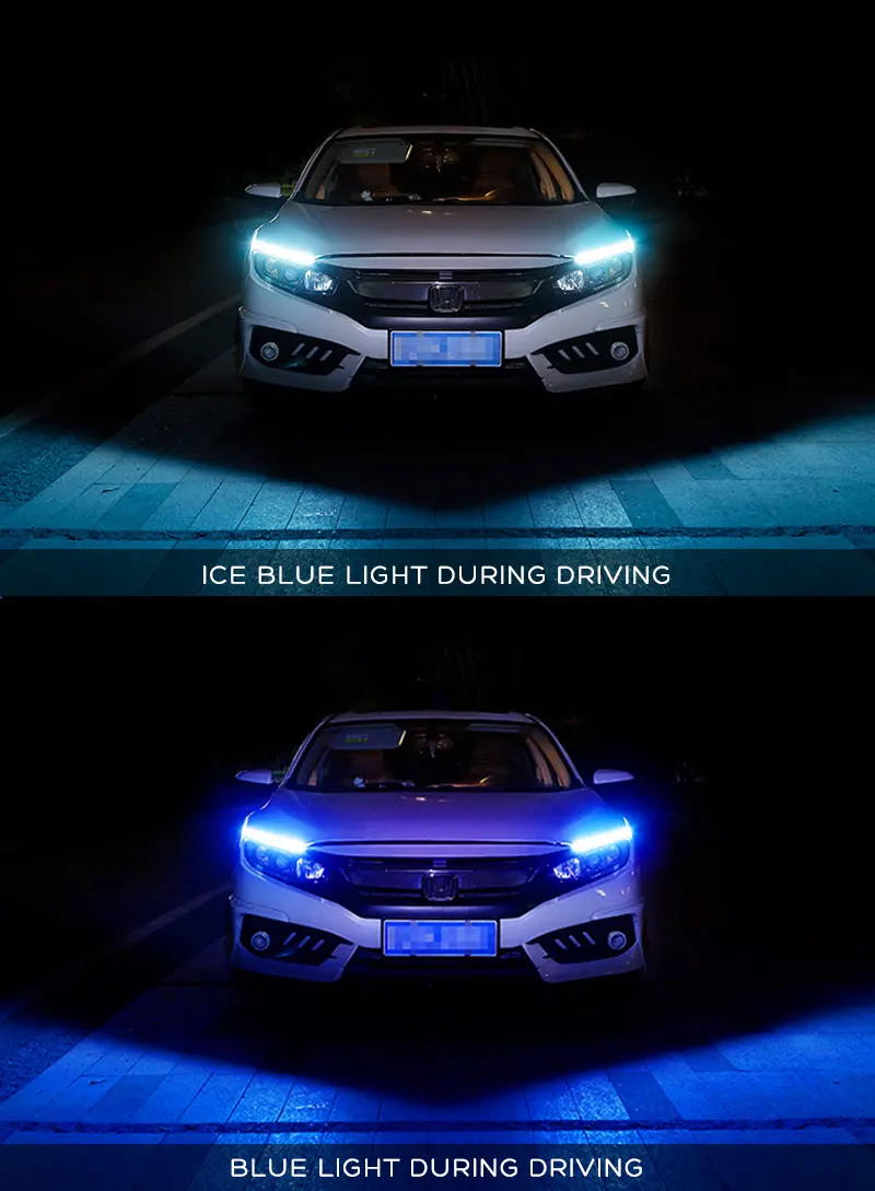 Car Day Light Led DRL Strip Lamp Headlight Daytime Running Lights Flowing  (3)