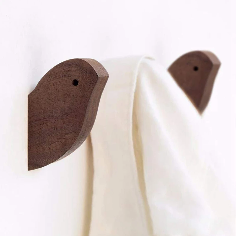 

2 Pcs Natural Wooden Coat Hooks Vintage Single Organizer Hangers Wall Mounted Single Wall Hook Rack for Clothes Hat Hanger Towel