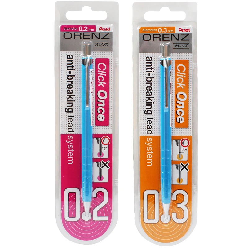 펜텔-0.2/0.3MM 기계식 연필, 오렌즈 드로잉 스케치, 깨지지 않는 리드 자동 연필, 개폐식 금속 팁 XPP502, 1 개