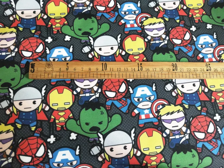 140cm Width Cartoon Marvel Avengers Polyester Canvas Fabric for Boy Bags Slipcover Cushion Cover DIY-BF623Y