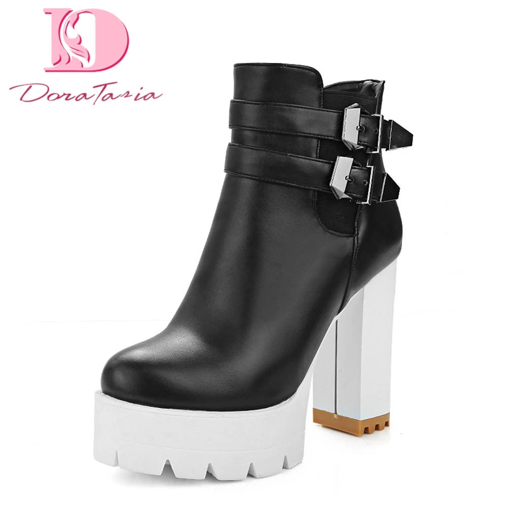 

Doratasia 2020 High Quality Large Size 43 Shoes Women Boots Cool Street Platform 11cm High Heels Shoes Woman Ankle Boots Female