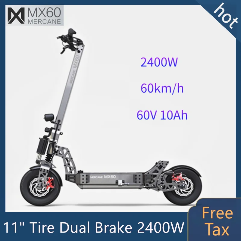 Оригинальный складной электрический скутер Mercane MX60 11 дюймов шина 2400 Вт 60 км/ч