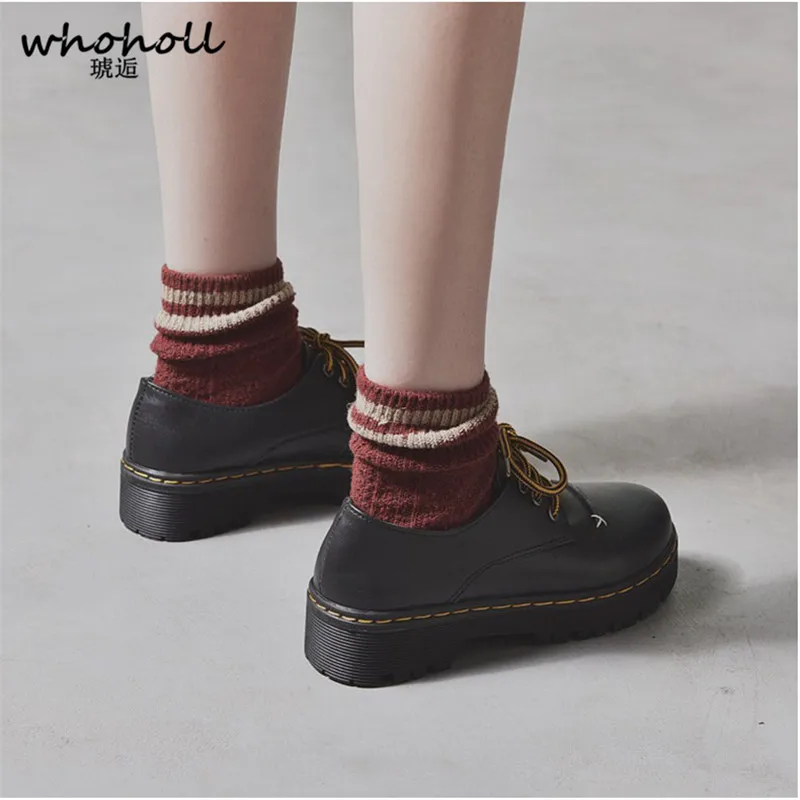 Женская униформа обувь Uwabaki японская JK круглый носок плоская женская обувь для школьниц Лолита Черный Коричневый обувь для косплея резиновая подошва