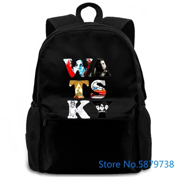 

Watsky Black Print women men backpack laptop travel school adult student