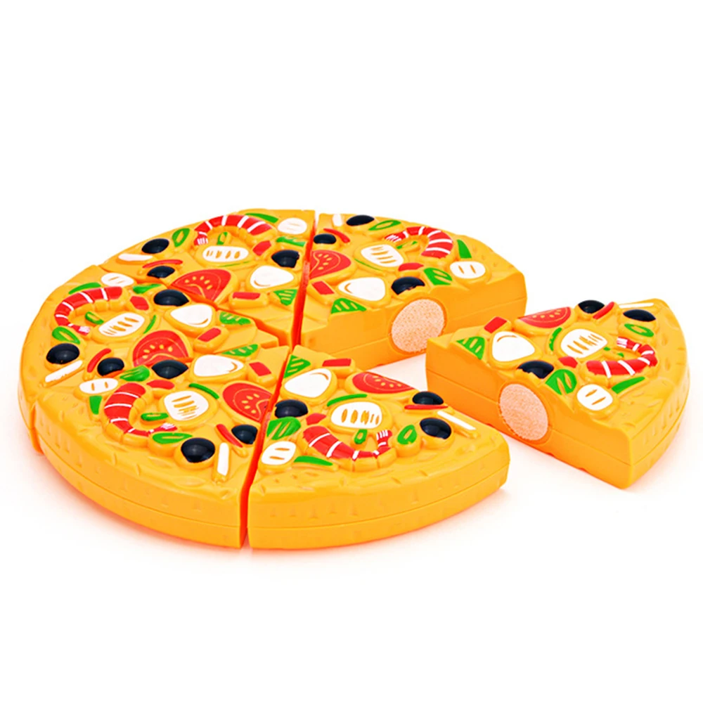 Brand New 6pcs Childrens Kids Pizza Slices Toppings Pretend Dinner Kitchen Play Food Toys Kids Gift Cartoon Baby Kids Toys