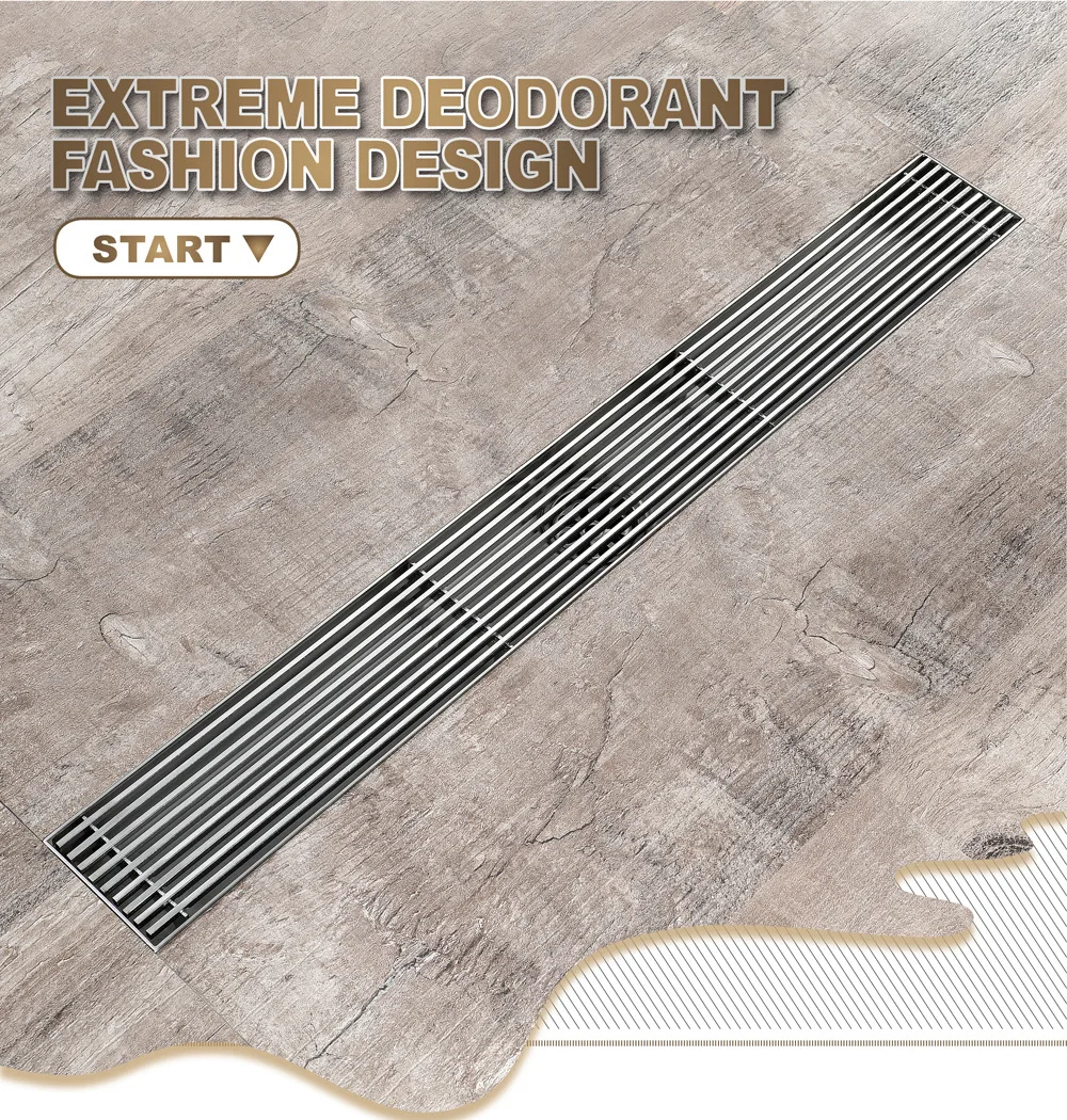 60cm 60*7/30*7 см 304 нержавеющая сталь прямоугольный Линейный душ слив горизонтальный Слив отходов дезодорант душ слив Линейный - Цвет: 60cm