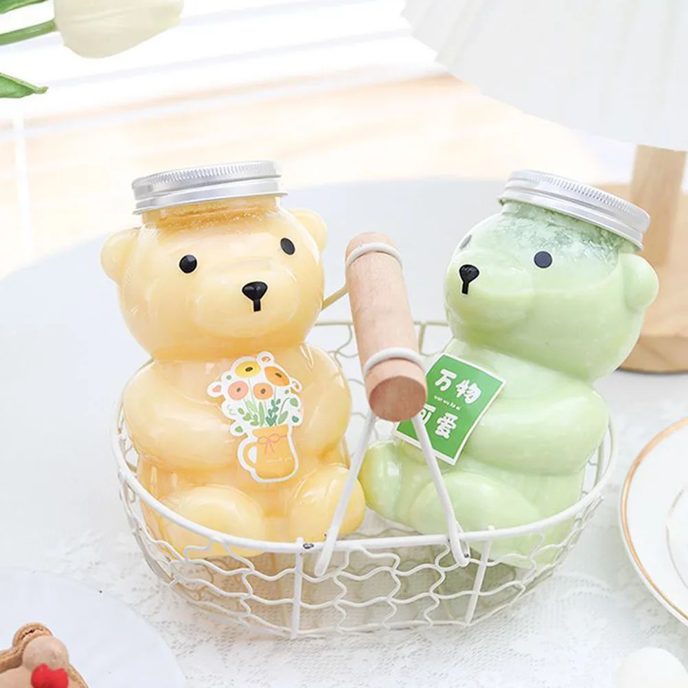 2pcs 100ml Premium Vial Cute Bear Candy Sugar Snacks Storage Containers  Bottle Plastic Bear Jar Food