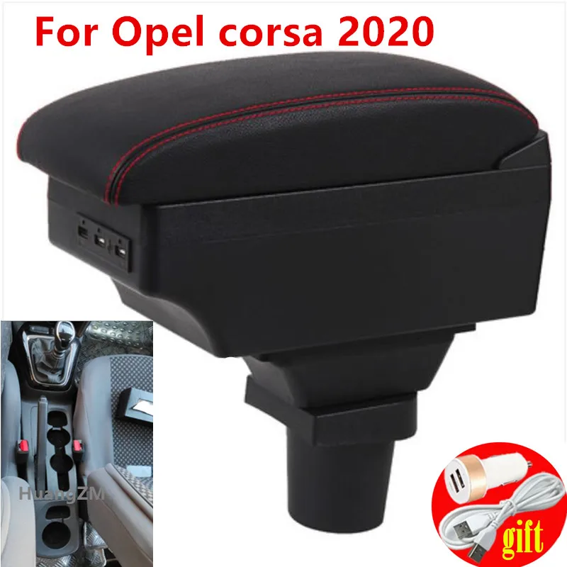 Подлокотник для Opel corsa центральный контейнер хранения вещей со светодиодный