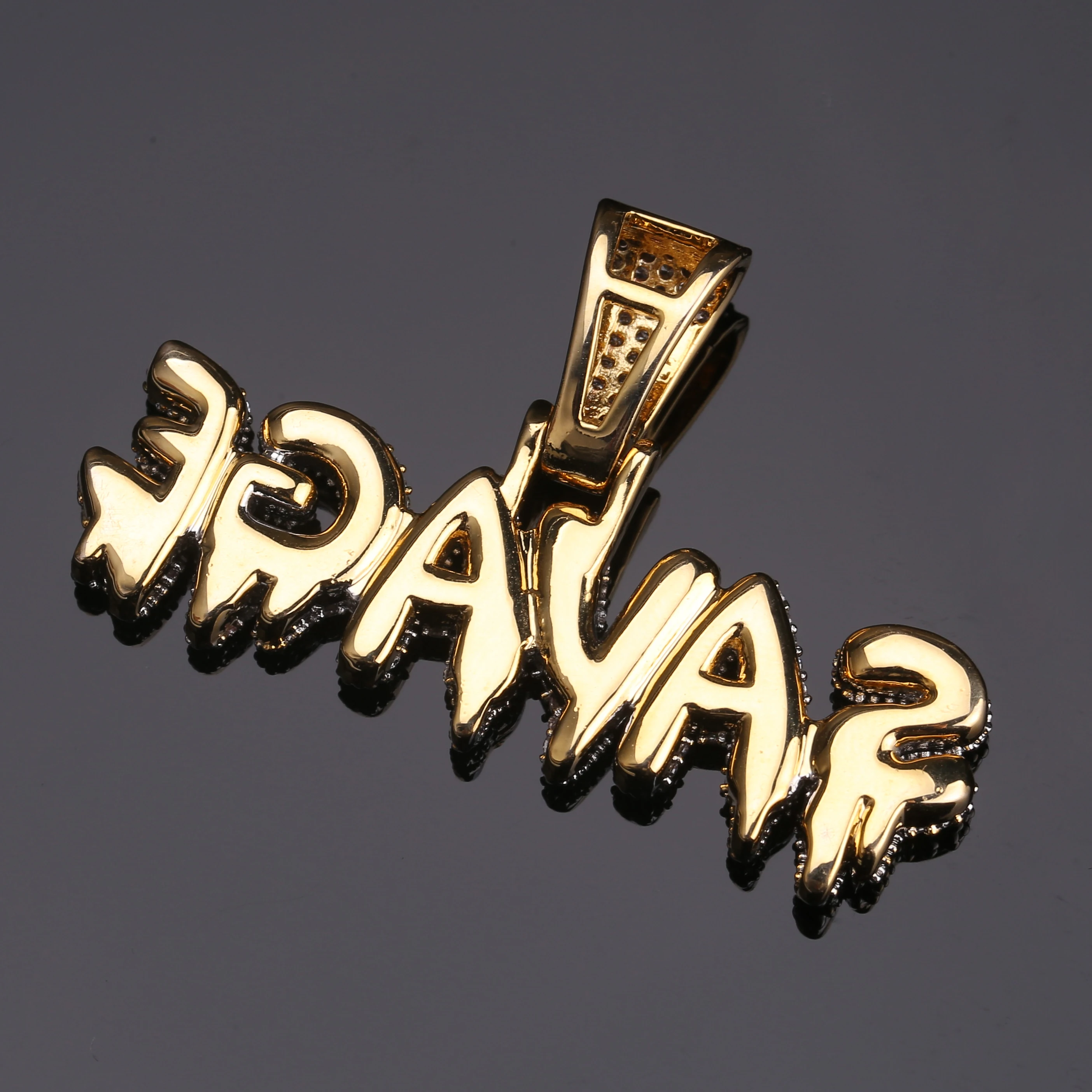 Cena TOPGRILLZ Hip Hop naszyjnik mosiężne złote kolory Iced Out łańcuchy Micro Pave Cubic cyrkon SAVAGE naszyjnik z amuletem dla mężczyzn prezenty