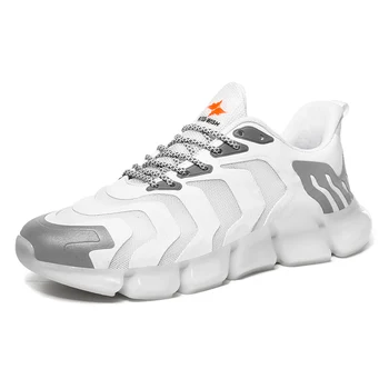 

Men Mesh Sneaker Breathable Soild Thick Bottom Comfortable Lace-Up Large Size High Quality Male Sport Casual Shoes