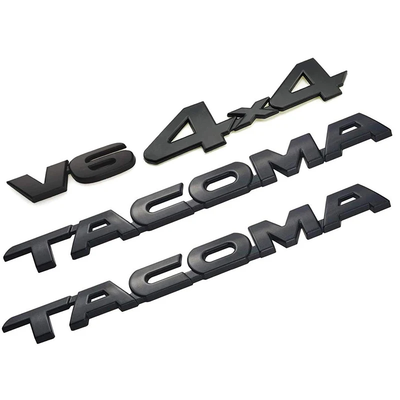 4 шт. набор для Tacoma 4X4 V6 багажник автомобиля дверь багажника значок с эмблемой Наклейка для Toyota Tacoma(матовый черный