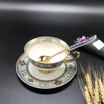 

Luxury Ceramic Tea Cup And Saucer Golden Wave Reusable Coffee Small Tea Cups Tasse A Cafe Ceramique Cup And Saucer OO50BD