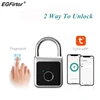 Fingerprint Padlock Tuya APP Bluetooth Waterproof Smart Lock USB Rechargeable Security Keyless Lock for School Locker Gym ► Photo 1/6