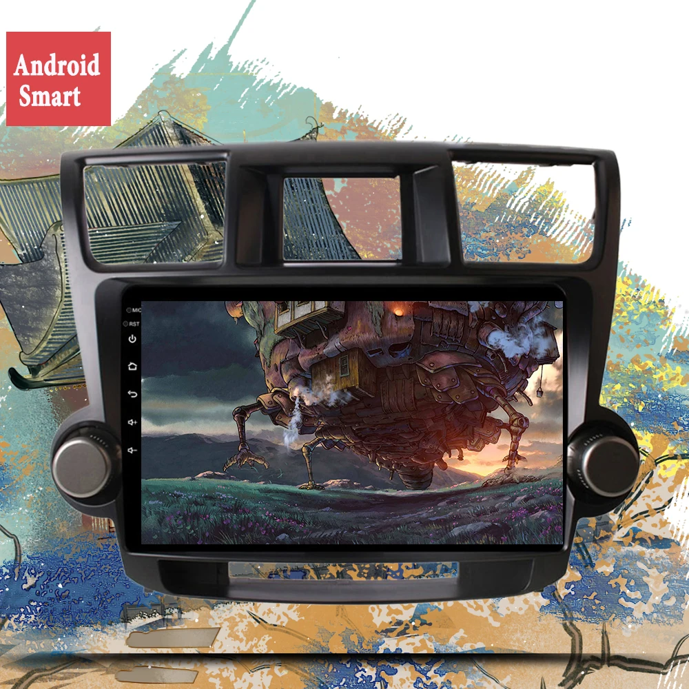 Автомобильное радио для Toyota Highlander 2007-2014 Восьмиядерный Android 10 0 автомобильный DVD GPS