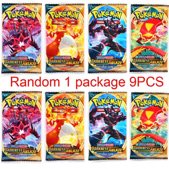 9PCS French Pokemon Cards Sword And Shield Battle Styles Full Sealed Retail Box Evolving Skies Pokemones Card For Children Gifts 1 package Darkness