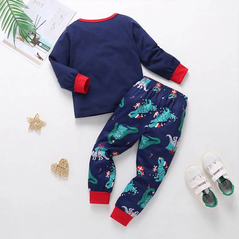 Welaken/комплекты одежды с принтом для малышей модные топы с длинными рукавами+ длинные штаны с цветочным рисунком повседневная одежда из хлопка