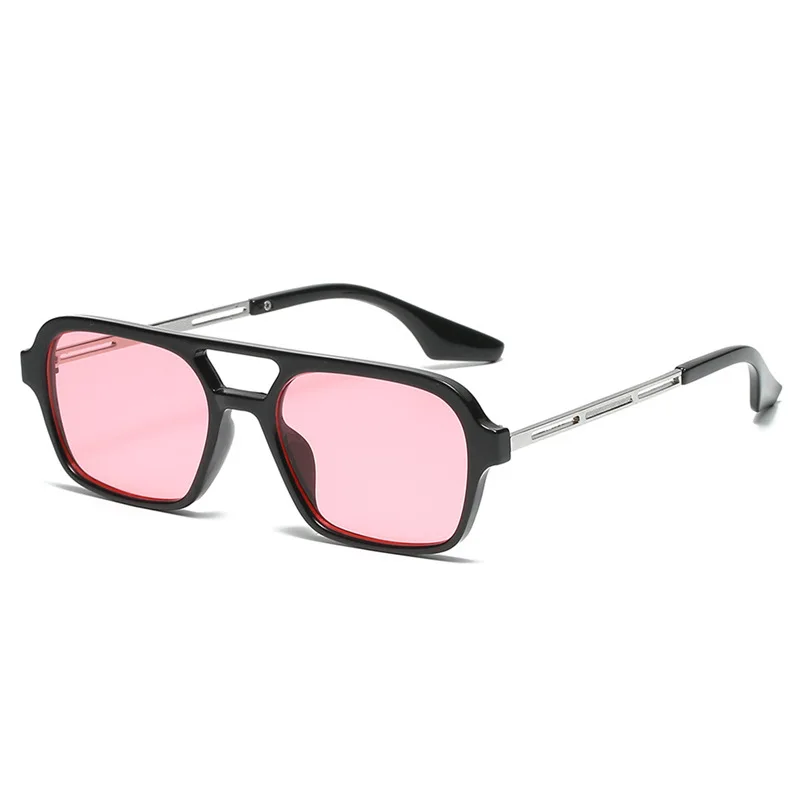 Retro Double Bridges Women Sunglasses Fashion Pink Gradient Eyewear Trending Hollow Leopard Blue Sun Glasses Men Shades round sunglasses Sunglasses