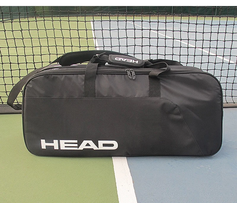 Черная теннисная сумка Max для 6 теннисных ракеток, Мужская теннисная сумка с обувной сумкой, сумка на одно плечо или ручная работа