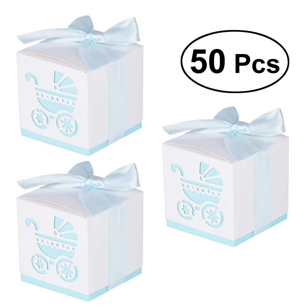 50 шт коляска конфеты подарочные коробки для сладостей крестины ребенка душ вечерние Bomboniere сувениры коробка