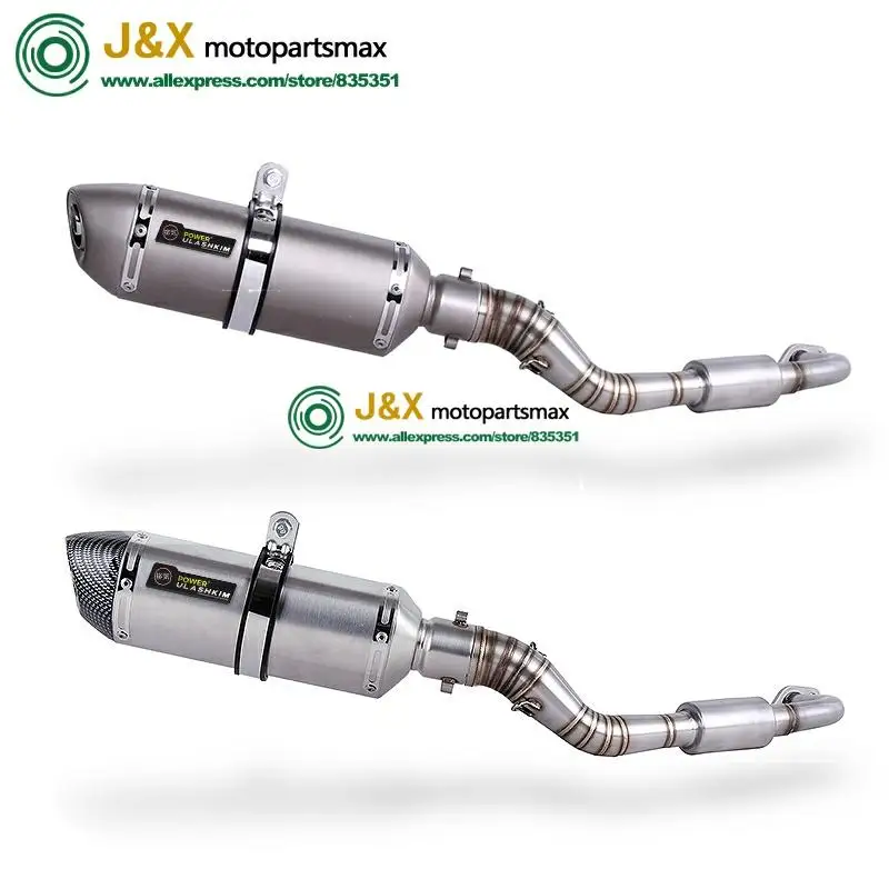 Для YAMAHA NVX155 aerox 155 NVX155 мотоциклетные выхлопные слипоны полная система Модифицированная Передняя средняя Соединительная труба глушитель с Stciker