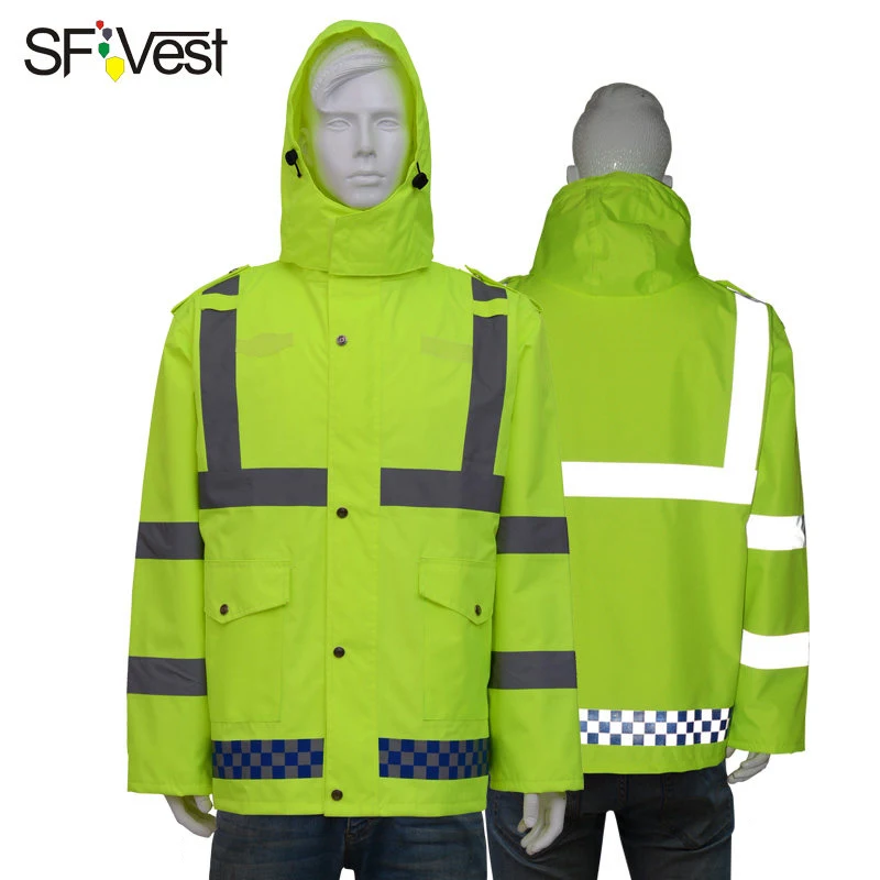 Мужской желтый светоотражающий плащ Hi Vis Мужская защитная Рабочая Униформа